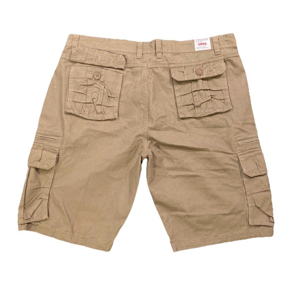 NEW Luxury Men’s Cargo Shorts Size 38 Cotton Brown Hiking Outdoor Casual